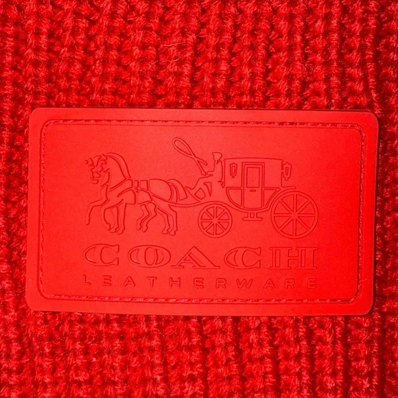 Coach Knit Headband in Red - Picture 2 of 5